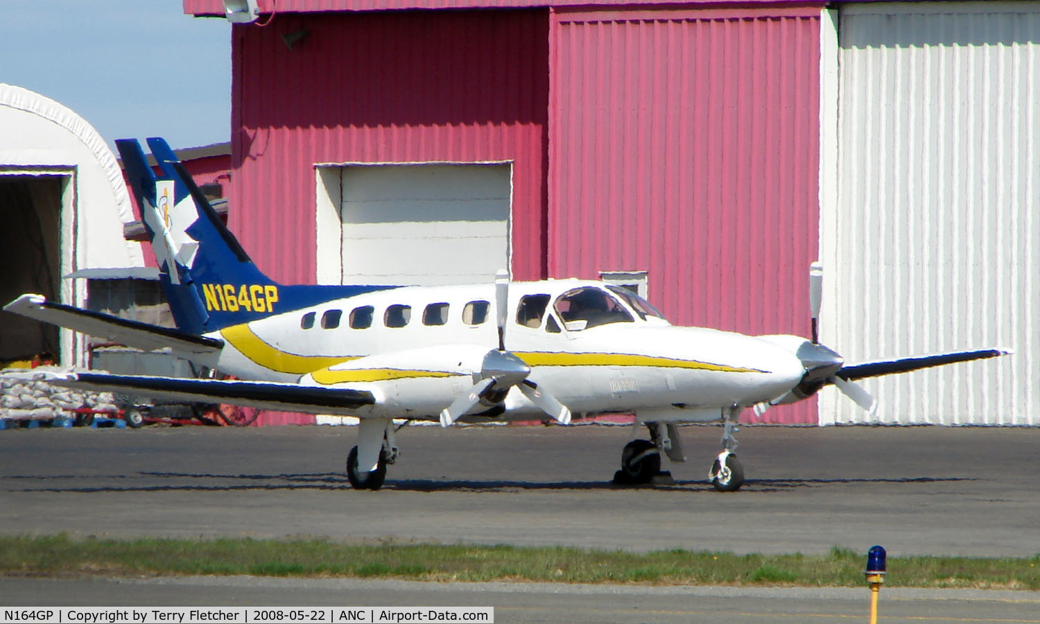 N164GP, Cessna 441 Conquest II C/N 441-0164, Aeromed Cessna 441 at Anchorage South park