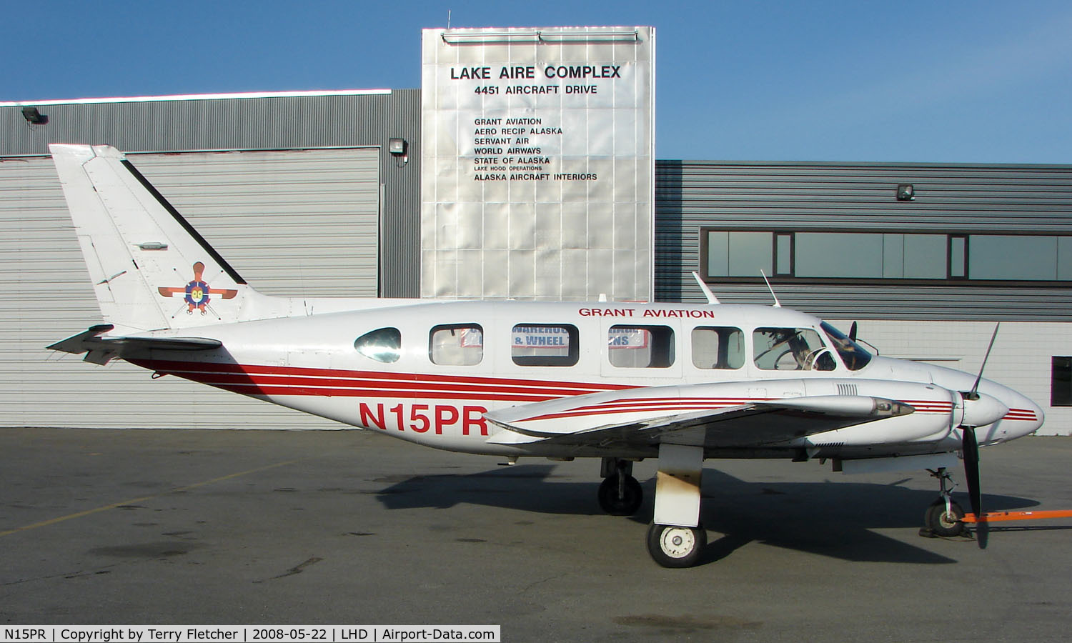 N15PR, 1983 Piper PA-31-350 Chieftain C/N 31-8352011, Grant Aviation Pa-31-350 outside maintenance base at Lake Hood