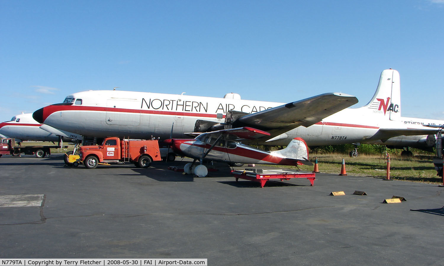 N779TA, 1958 Douglas DC-6A/C C/N 45529, Northern Air Cargo's Dc-6  , now time expired at Fairbanks - this aircraft  operated in Brazil between 1959 and 1978 as PP-LFC