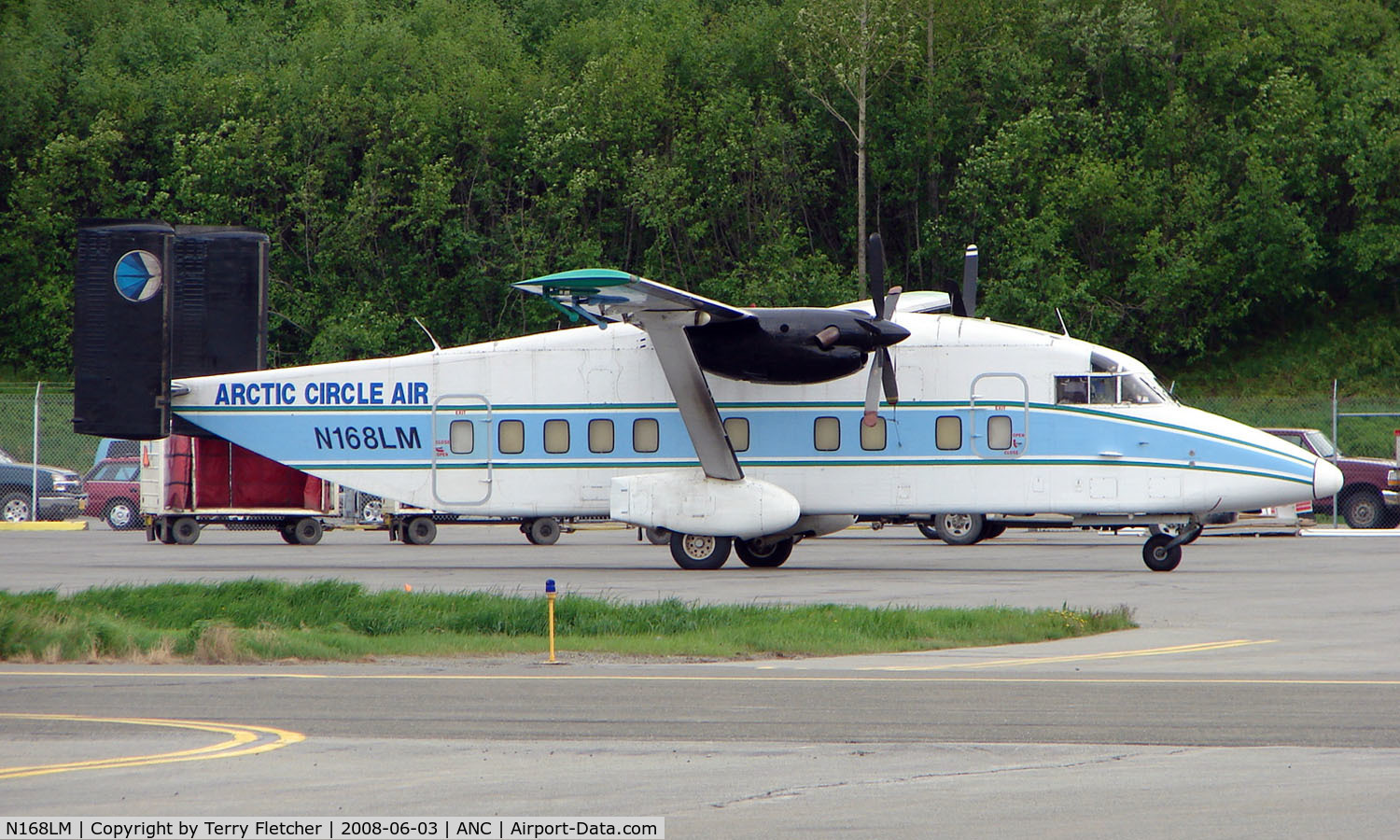 N168LM, 1985 Short C-23A Sherpa C/N SH3104, Arctic Circle Air's Shorts 330 at home base in Anchorage