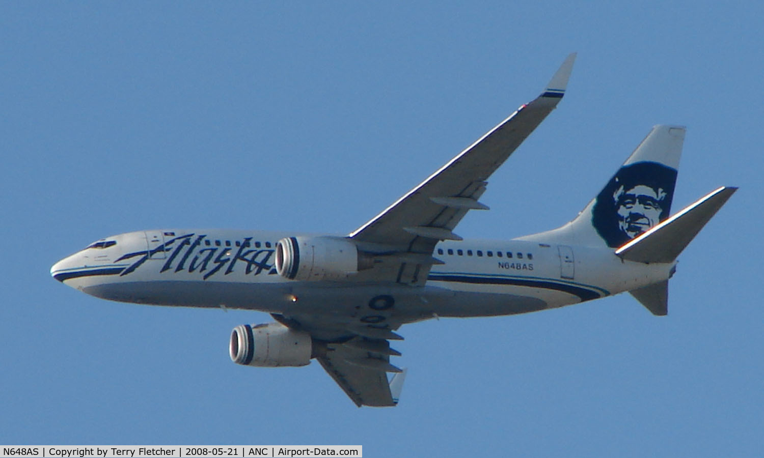 N648AS, 2003 Boeing 737-790 C/N 30662, Alaska Airlines B737 climbs away from Anchorage