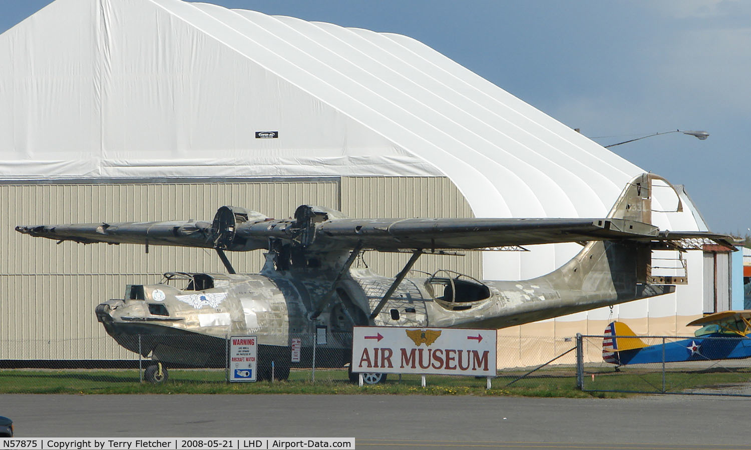 N57875, Consolidated Vultee PBY-5A C/N 44-33954, This OA-10 was involved in a forced landing in Dago Lake AK, in Sept 1947 , lay abandoned for over 30 years before eventually recovered by helicopters and preserved , unrestored outside the Museum on Lake Hood