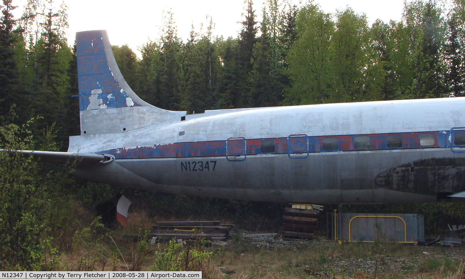 N12347, 1953 Douglas DC-6A C/N 44071, By the side of the Old Steese Highway in Fairbanks