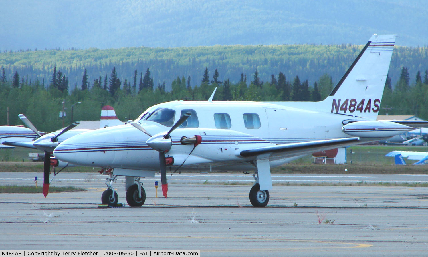N484AS, Piper PA-31T1 Cheyenne I C/N 31T-8004055, Pa31 at Fairbanks East ramp