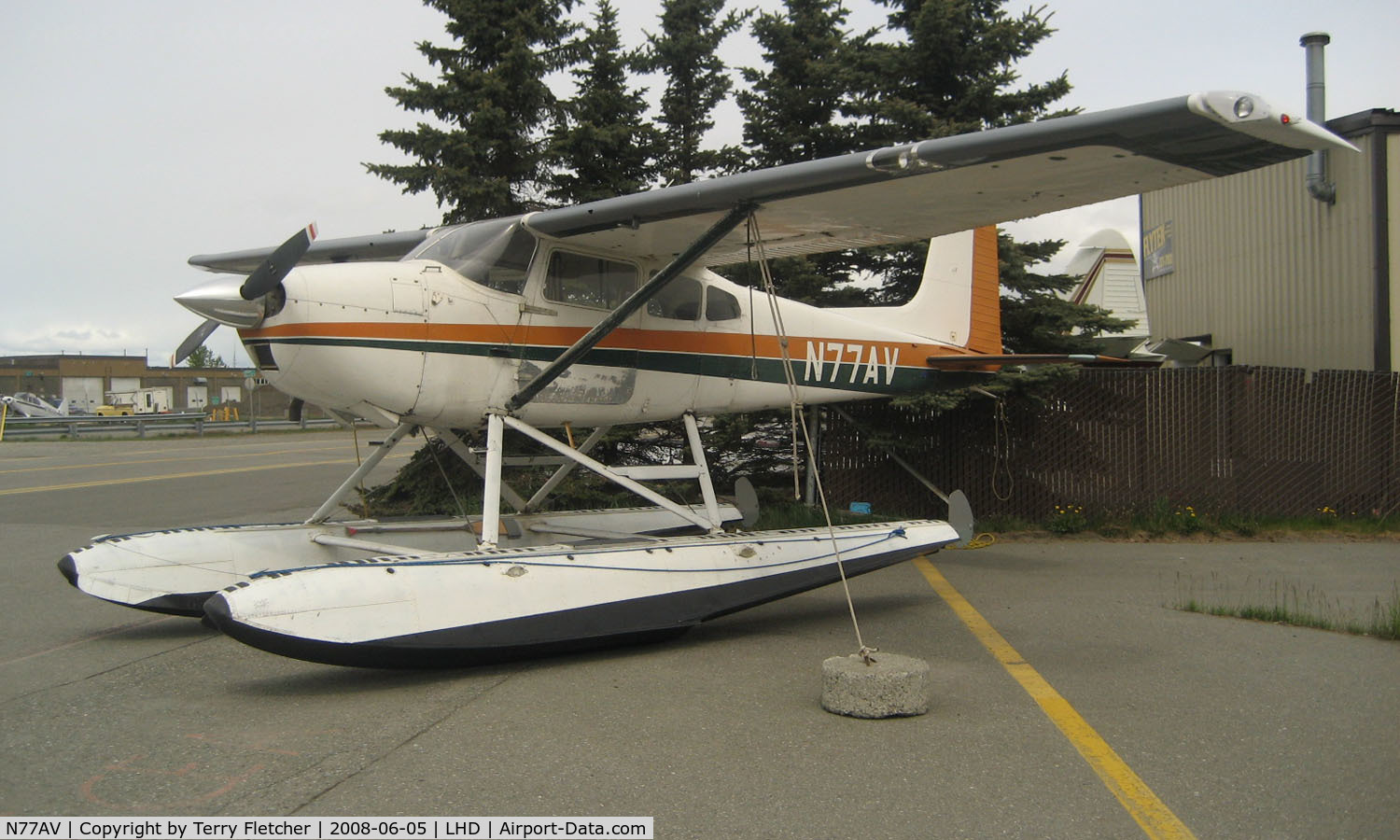 N77AV, 1965 Cessna 180H Skywagon C/N 18051556, Cessna 180H on floats at Lake Hood