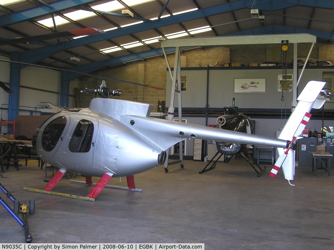 N9035C, 2008 MD Helicopters 369E C/N 0576E, Hughes 369 awaiting UK reg as G-RAPD