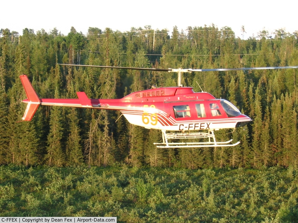 C-FFEX, 1981 Bell 206L-1 LongRanger II C/N 45715, fighting fires in northern Saskatchewan