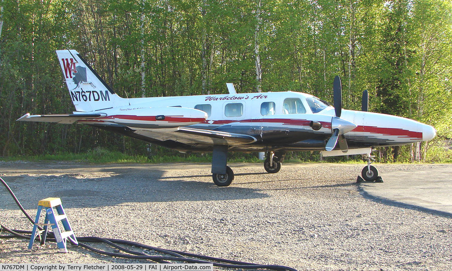 N767DM, 1981 Piper PA-31T2 C/N 31T-8166042, Warbelow Air's Pa31 at Fairbanks East Ramp