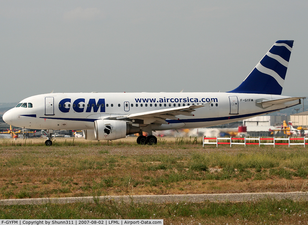 F-GYFM, 1999 Airbus A319-112 C/N 1068, Lining up holding point rwy 32L for departure...