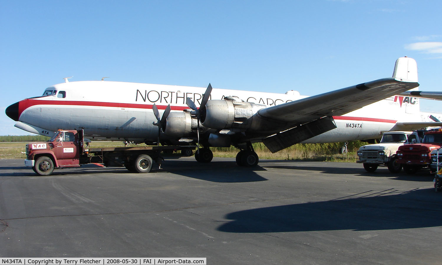 N434TA, 1954 Douglas DC-6B C/N 44-434, Delivered new to Western Air Lines as N91310 in 1954 - it then operated for Los Angeles Dodgers as N1R & N180R then as HK-1029 in Ecuador , EC-BBK with Spantax in Spain , converted to sing tail in 1975 and operated as N434TA by Zantop - stored for 1978-87