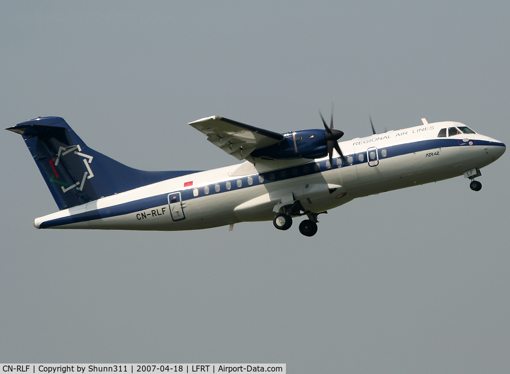 CN-RLF, 1990 ATR 42-300 C/N 208, On take off for a test flight with customer after maintenance...