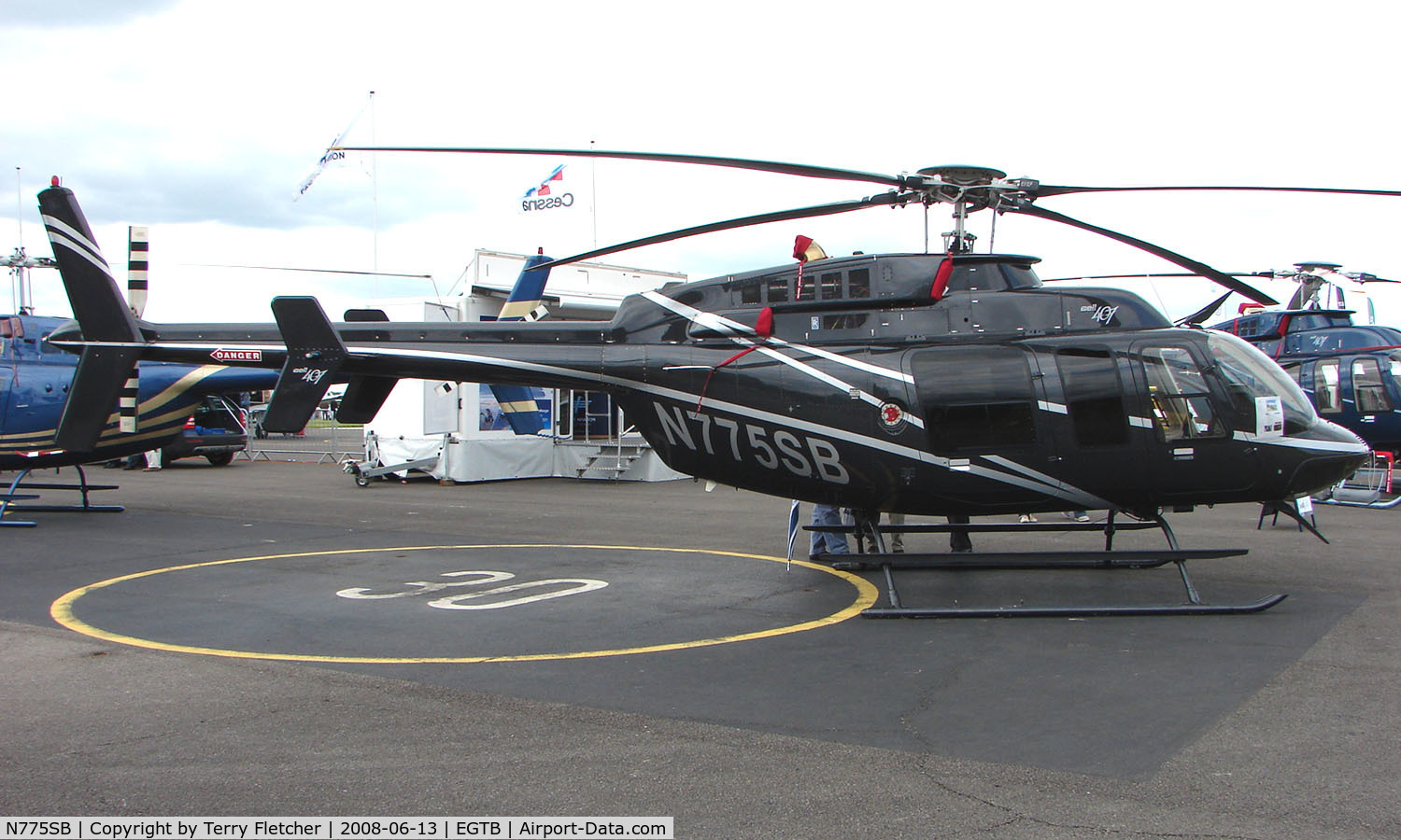 N775SB, 2006 Bell 407 C/N 53705, Aircraft on static display at AeroExpo 2008 at Wycombe Air Park , Booker , United Kingdom