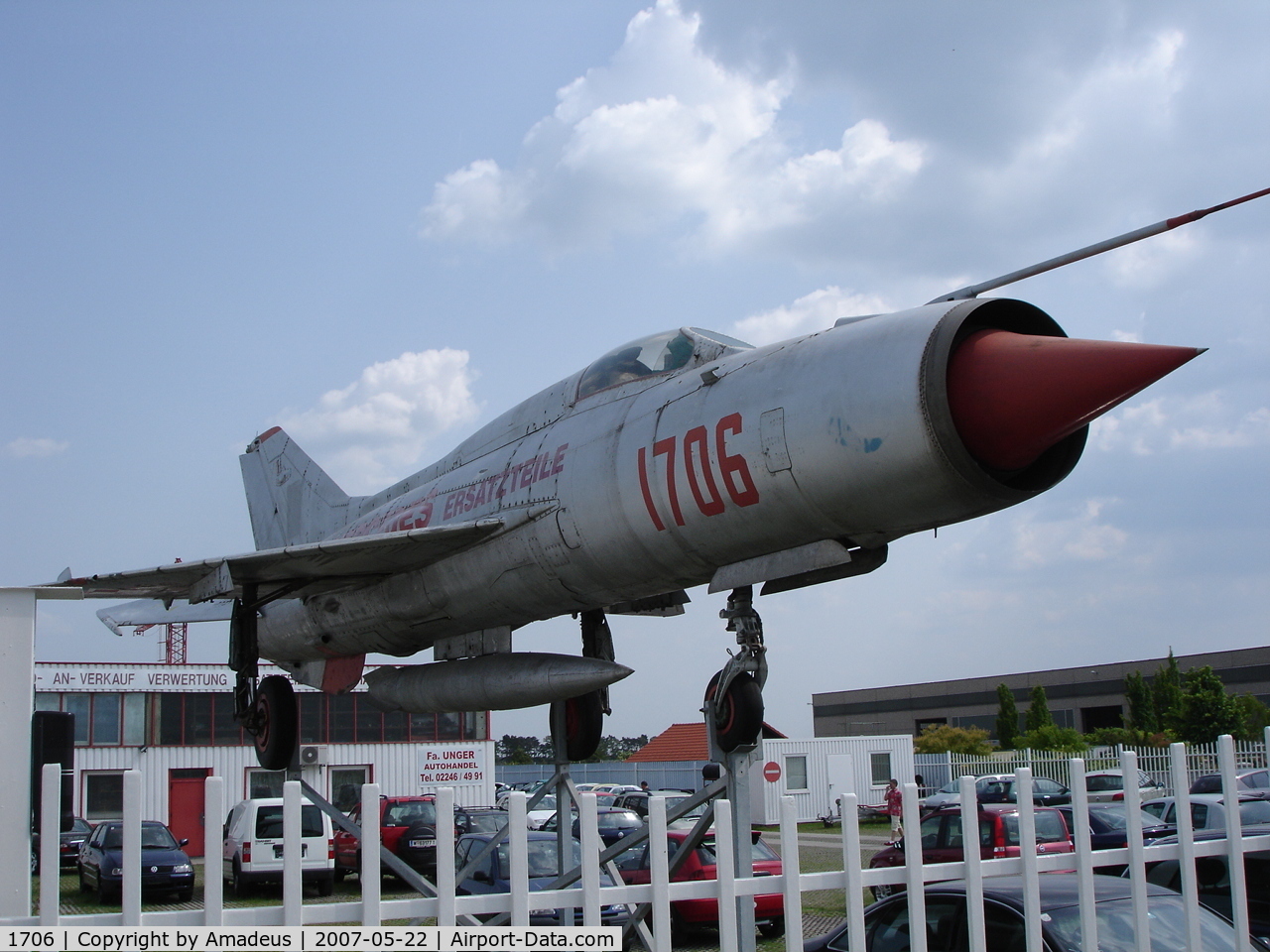 1706, Mikoyan-Gurevich MiG-21PF C/N 761706, Mig-21 used as advertising space in Gerasdorf near Vienna