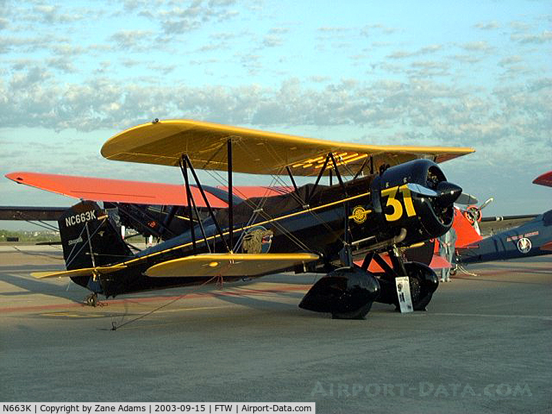 N663K, 1930 Stearman 4-E Junior Speedmail C/N 4005, National Air Tour stop at Ft. Worth Meacham Field - 2003