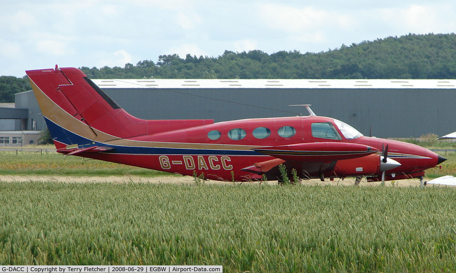 G-DACC, 1971 Cessna 401B C/N 401B-0112, Cessna 401b parked remotely on a sunny Sunday afternoon at Wellesbourne