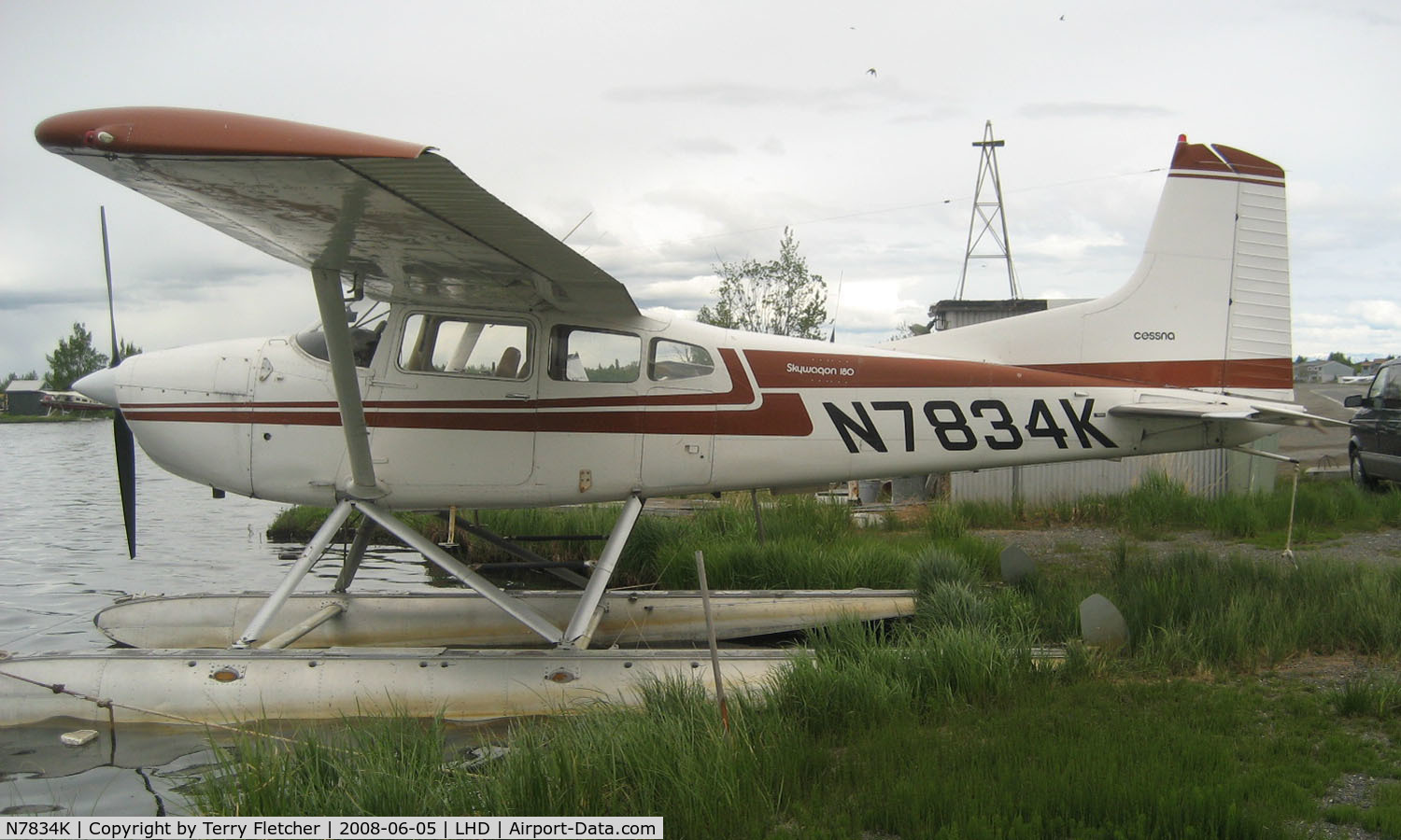 N7834K, 1976 Cessna 180J C/N 18052768, Cessna 180J at Lake Hood