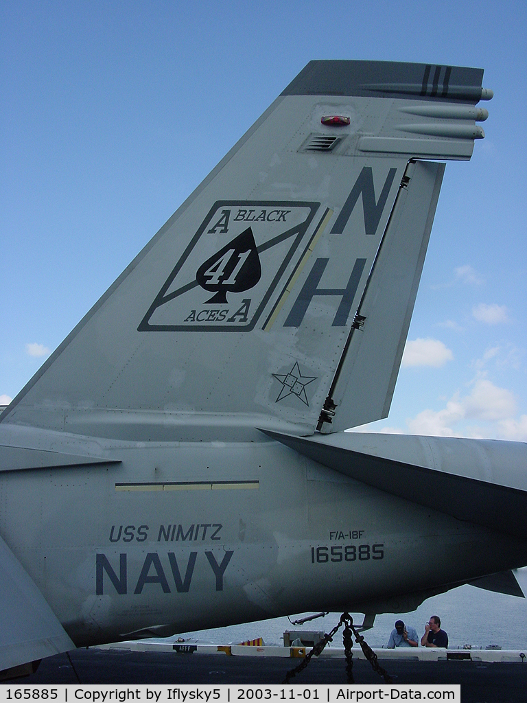 165885, Boeing F/A-18F Super Hornet C/N FO45, USN FA-18F squadron bird tail