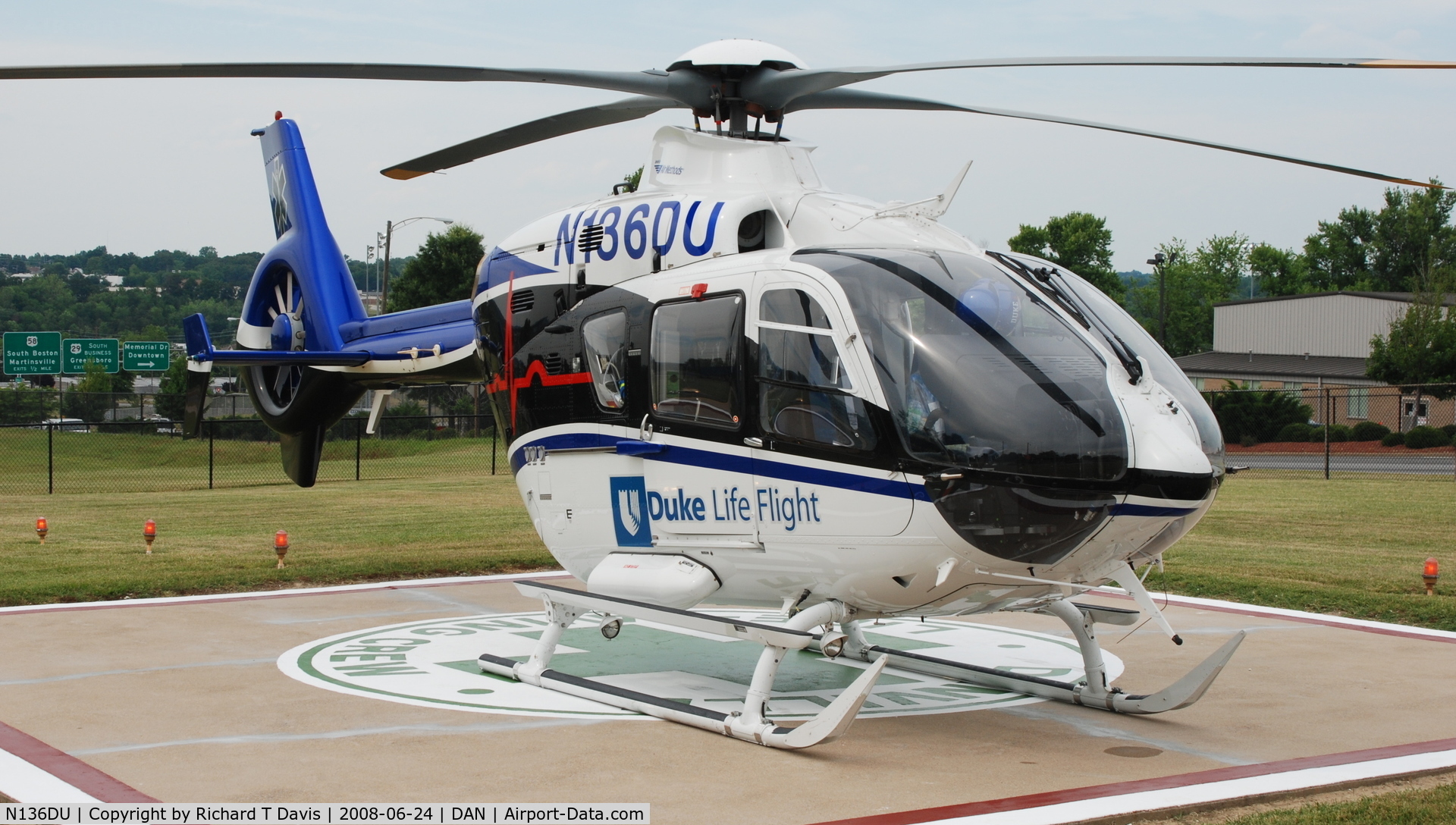 N136DU, 2007 Eurocopter EC-135T-2+ C/N 0578, 2007 Eurocopter EC 135 T2+ at the Danville Life Saving Crew Helipad in Danville Va. from Duke University .