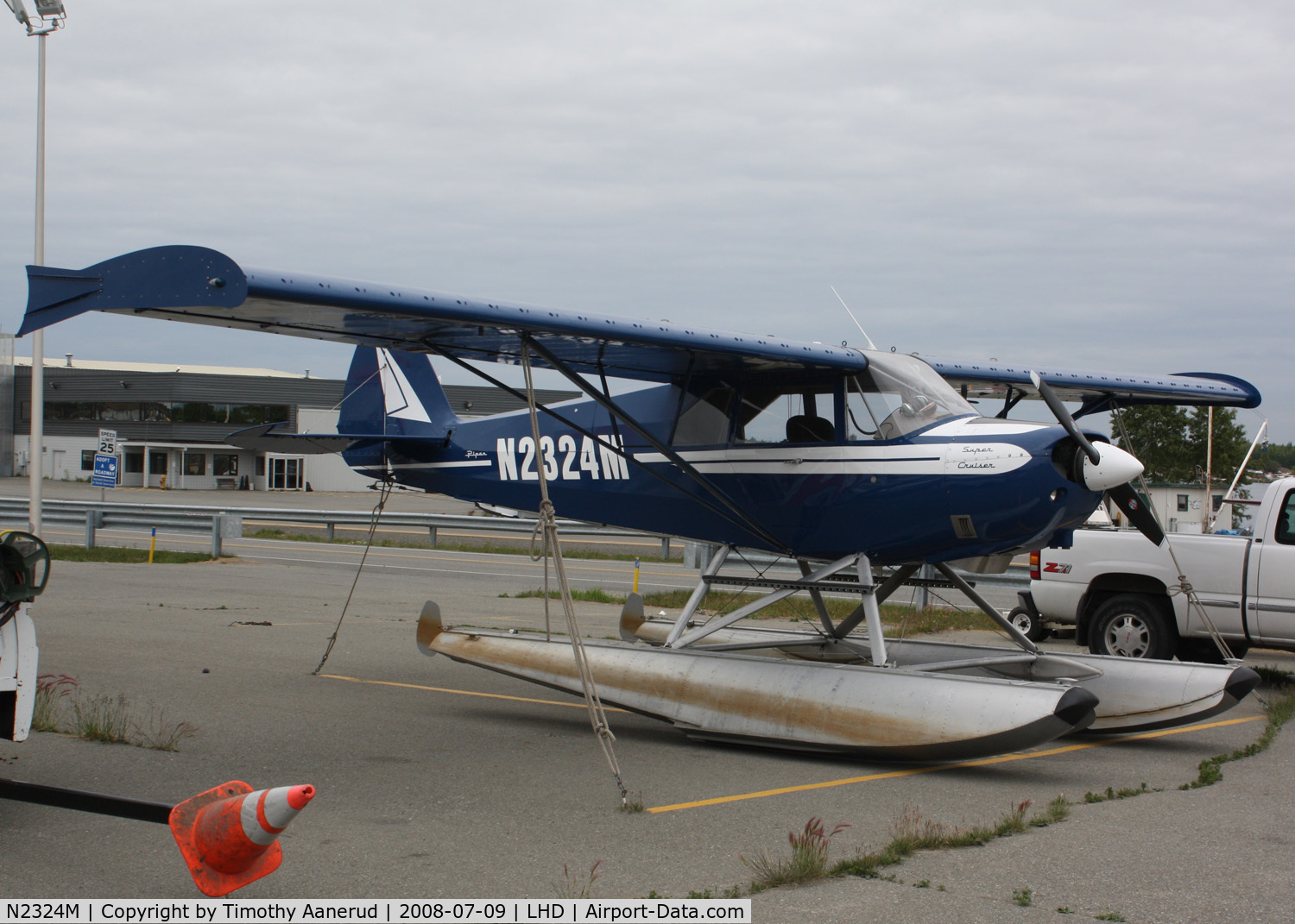 N2324M, 1946 Piper PA-12 Super Cruiser C/N 12-1488, General Aviation parking area at Anchorage