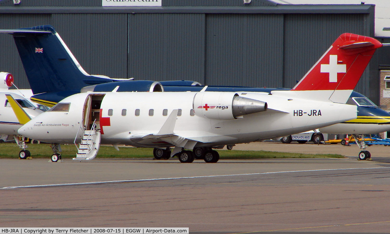 HB-JRA, 2002 Bombardier Challenger 604 (CL-600-2B16) C/N 5529, Swiss Air Ambulance flight back to Luton