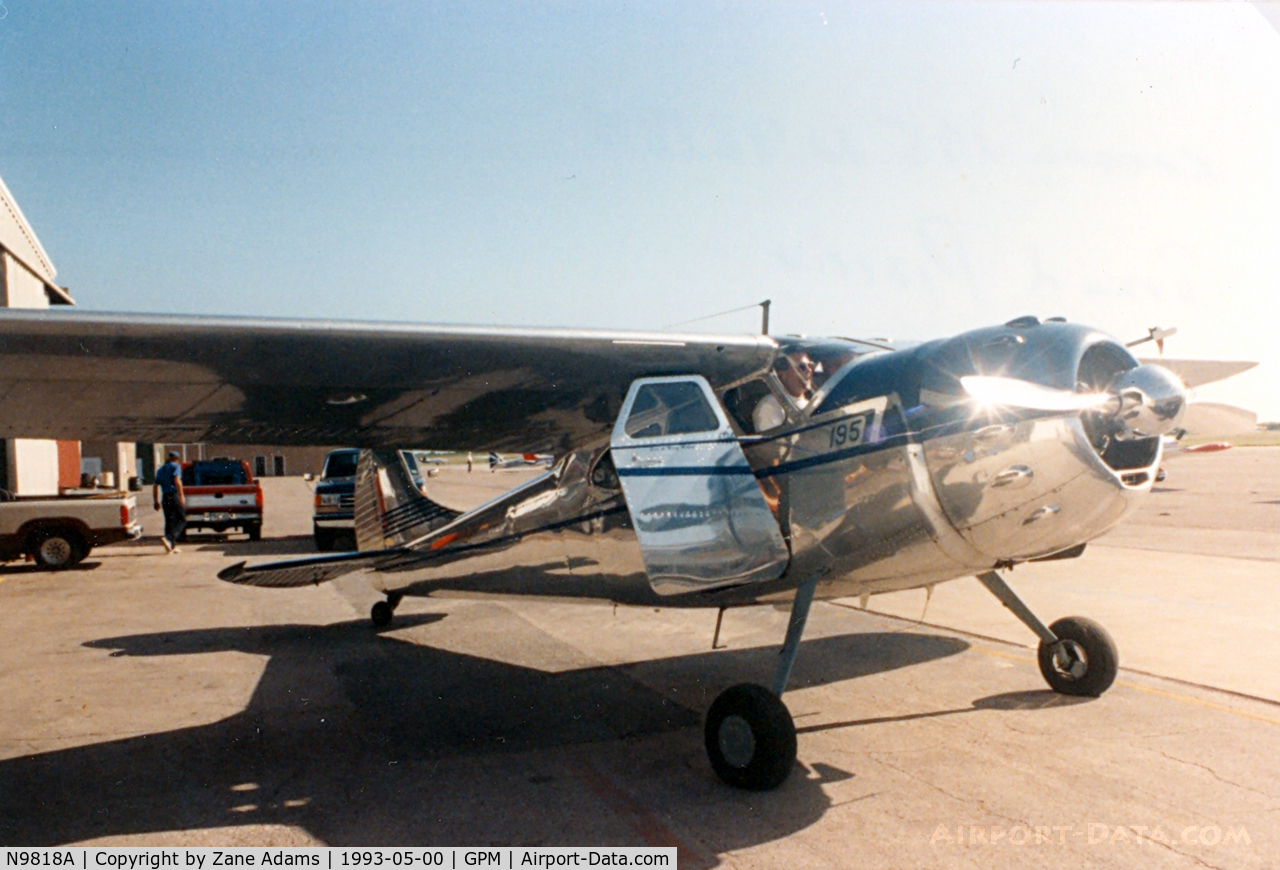 N9818A, 1950 Cessna 195 C/N 7497, At Grand Prairie Municipal