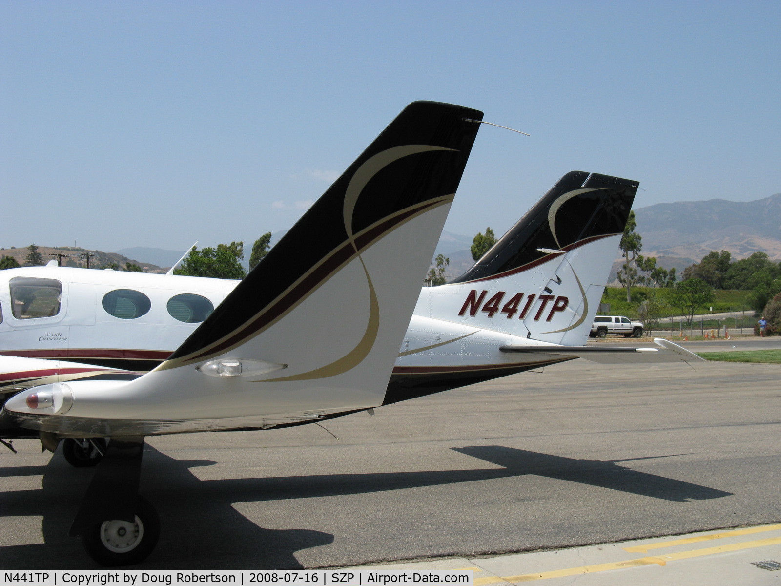 N441TP, 1978 Cessna 414A Chancellor C/N 414A0057, 1978 Cessna 414A CHANCELLOR, two Continental TSIO-520-NB turbocharged 310 Hp each, bonded wet wing, cabin pressure 6,000' to 20,000', winglet mod closeup