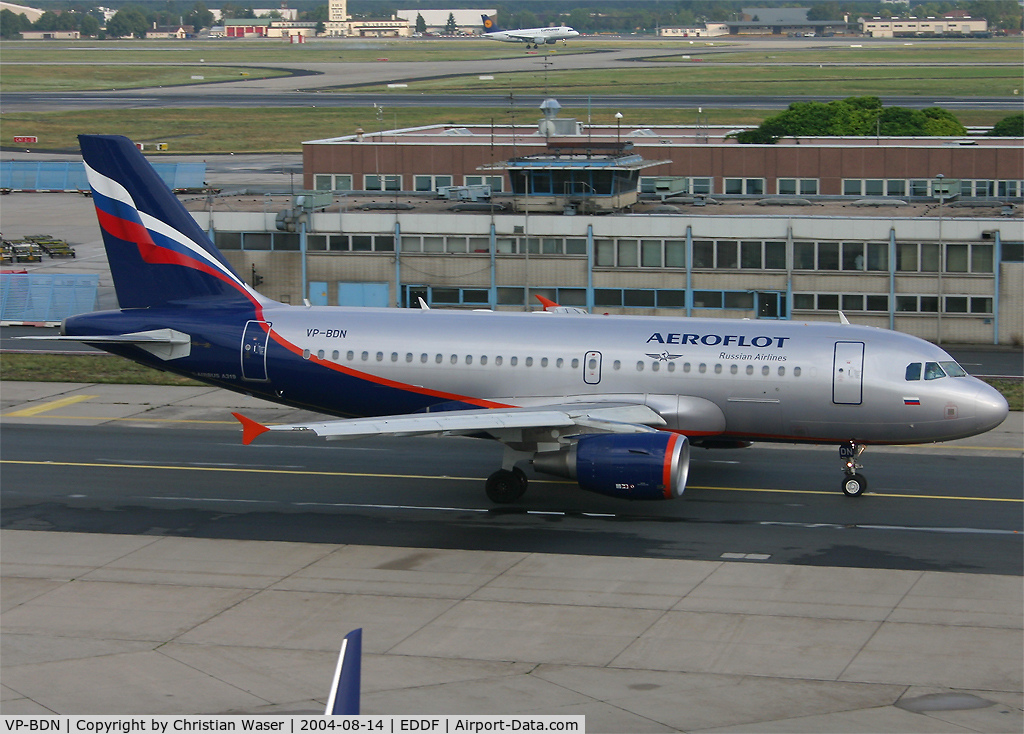 VP-BDN, 2003 Airbus A319-111 C/N 2072, Aeroflot