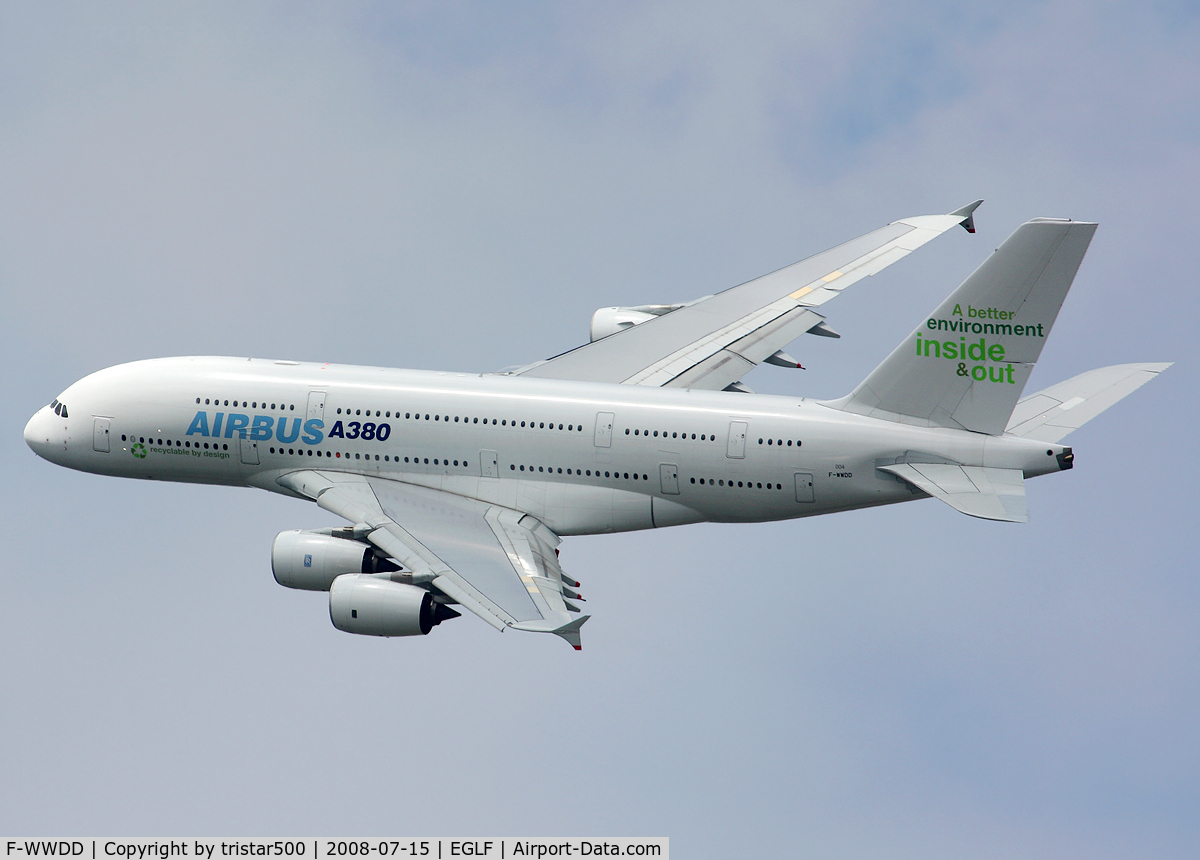 F-WWDD, 2005 Airbus A380-861 C/N 004, Farnborough 2008