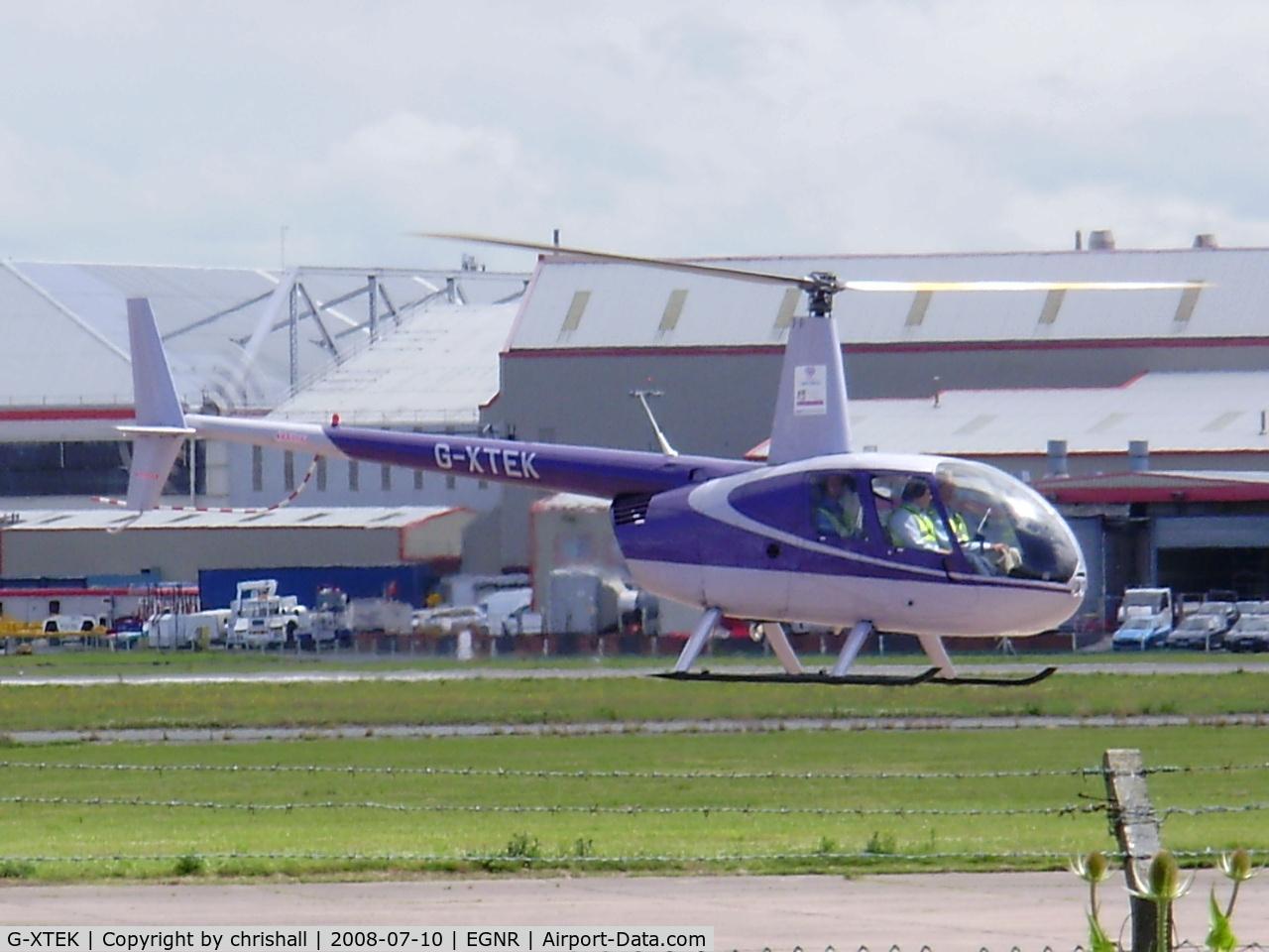 G-XTEK, 1999 Robinson R44 C/N 0647, departing from Hawarden