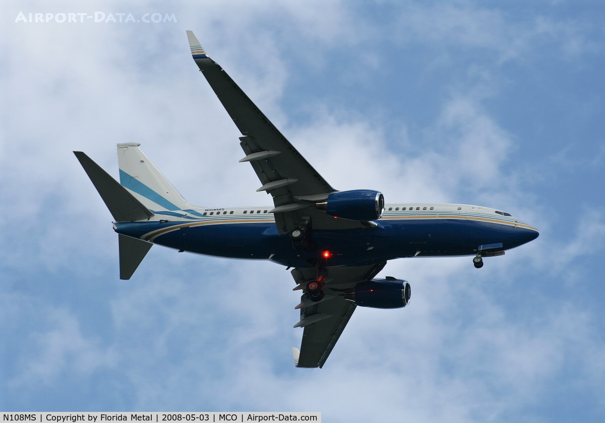 N108MS, 2002 Boeing 737-7BC C/N 33102, BBJ arriving from LAS
