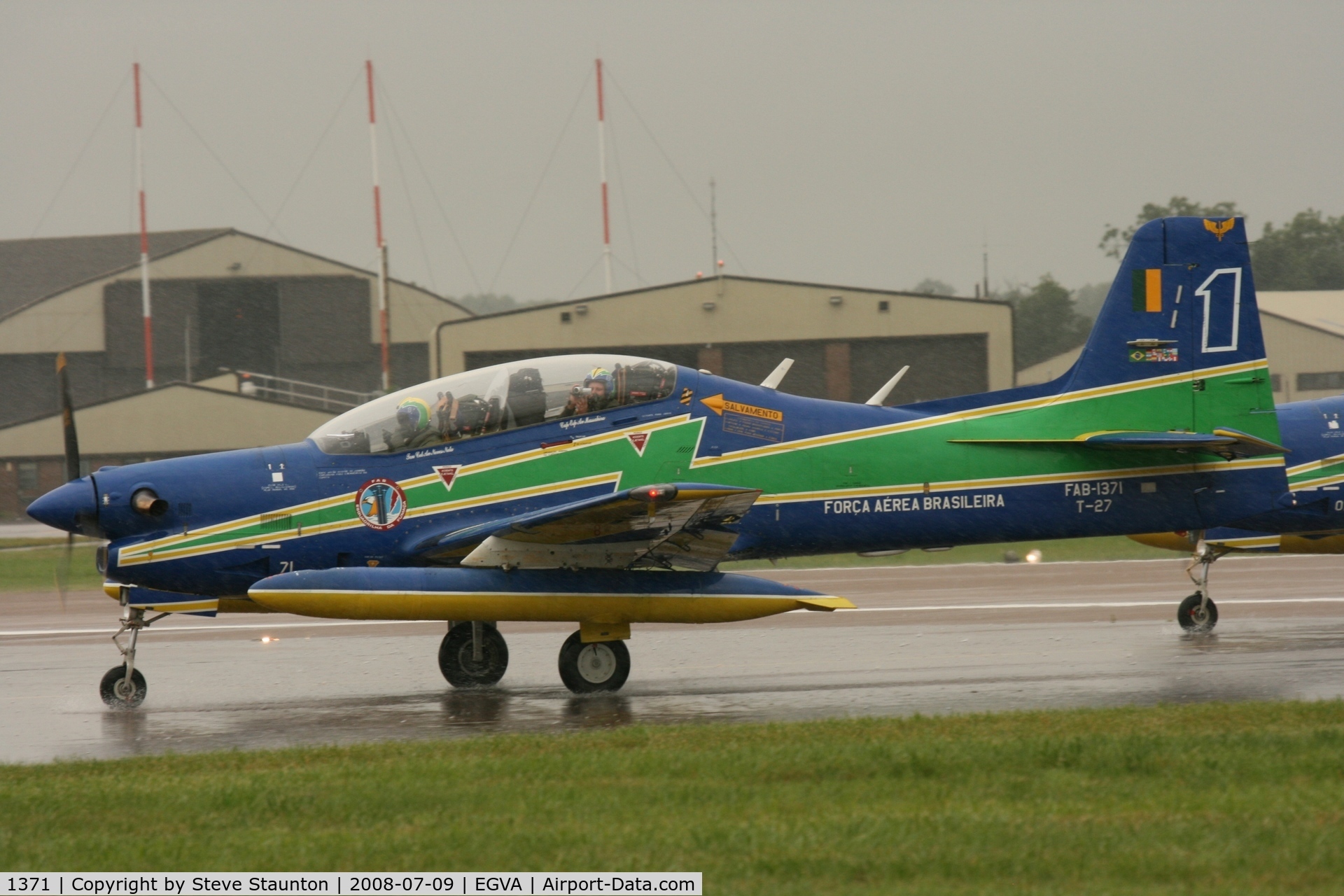 1371, Embraer T-27 Tucano (EMB-312) C/N 312086, Taken at the Royal International Air Tattoo 2008 during arrivals and departures (show days cancelled due to bad weather)