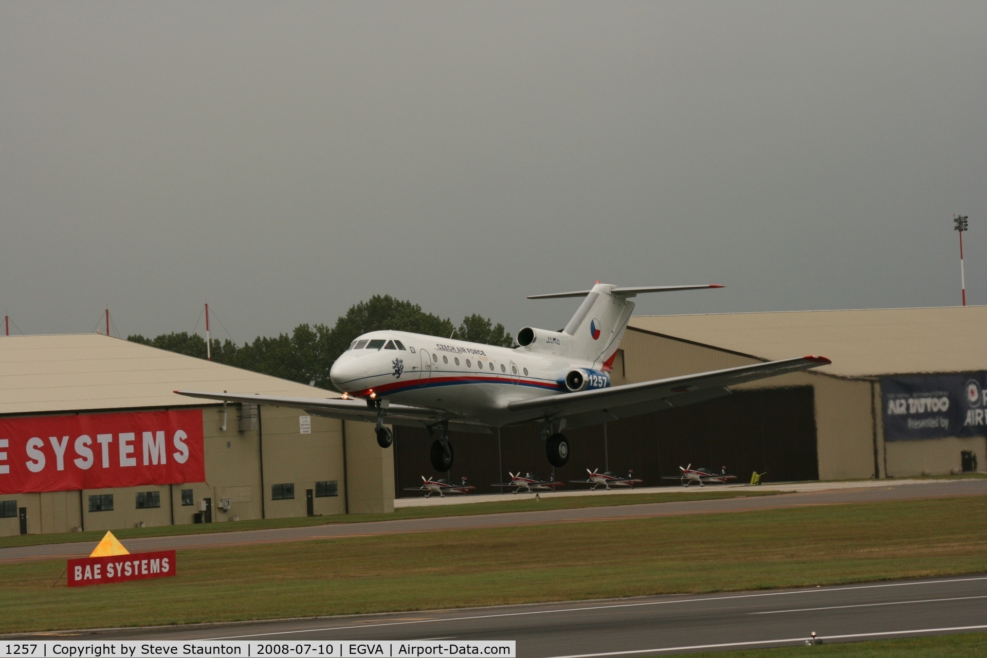 1257, 1978 Yakovlev Yak-40K C/N 9821257, Taken at the Royal International Air Tattoo 2008 during arrivals and departures (show days cancelled due to bad weather)