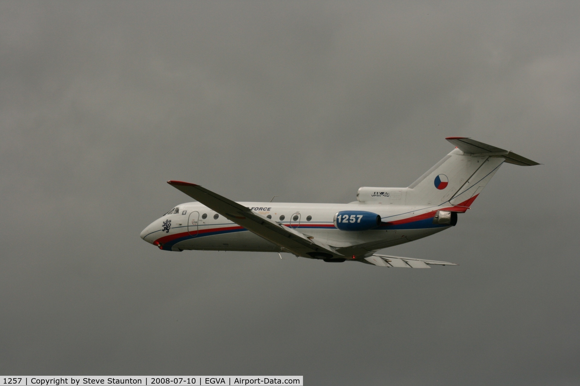 1257, 1978 Yakovlev Yak-40K C/N 9821257, Taken at the Royal International Air Tattoo 2008 during arrivals and departures (show days cancelled due to bad weather)