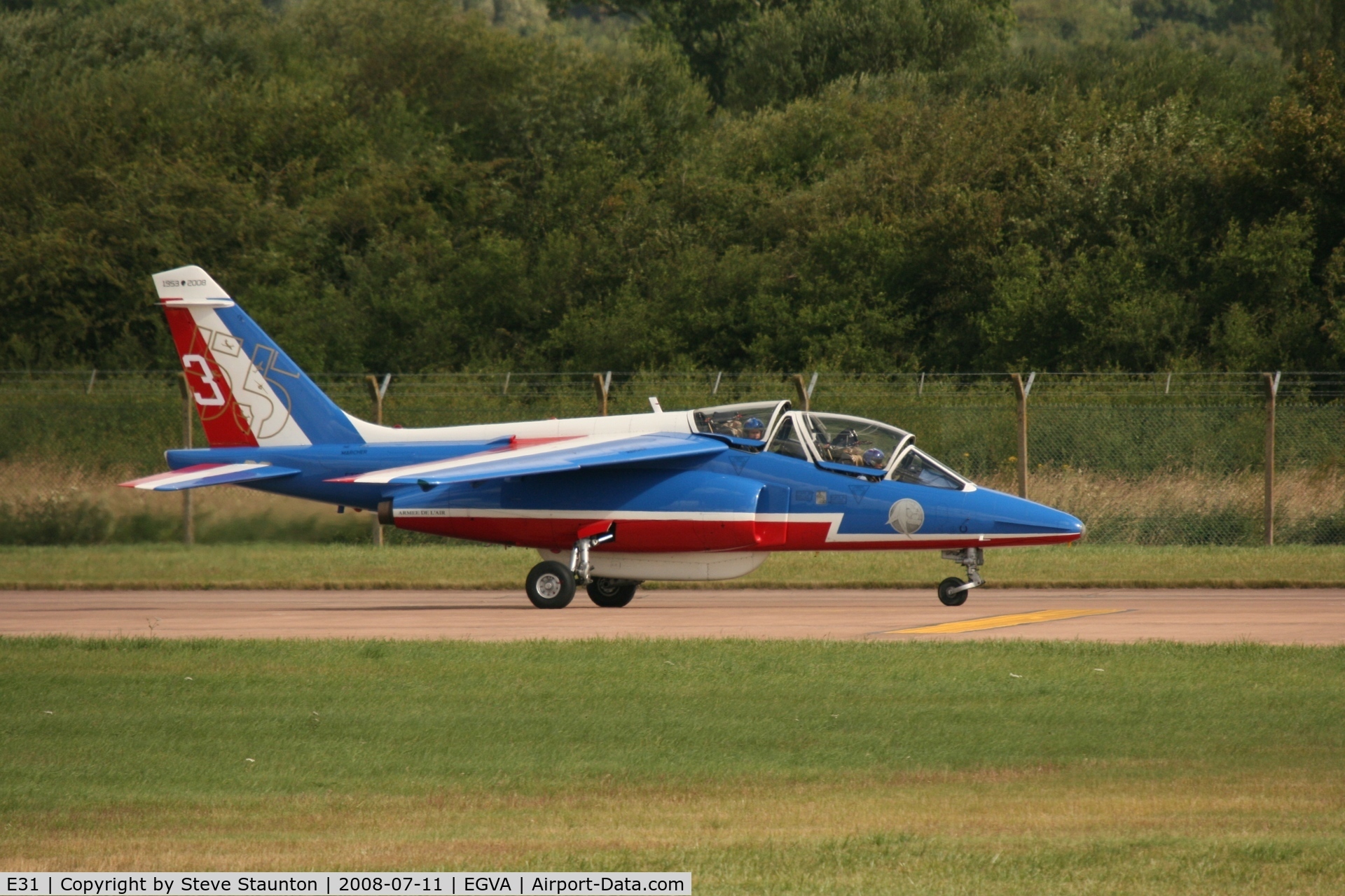 E31, Dassault-Dornier Alpha Jet E C/N E31, Taken at the Royal International Air Tattoo 2008 during arrivals and departures (show days cancelled due to bad weather)
