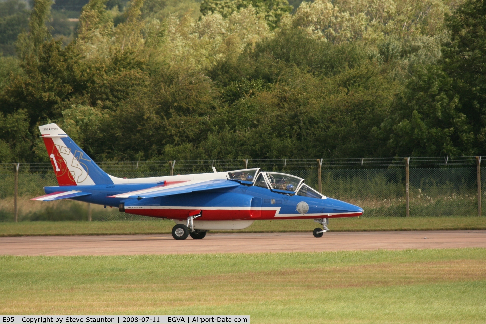 E95, Dassault-Dornier Alpha Jet E C/N E95, Taken at the Royal International Air Tattoo 2008 during arrivals and departures (show days cancelled due to bad weather)