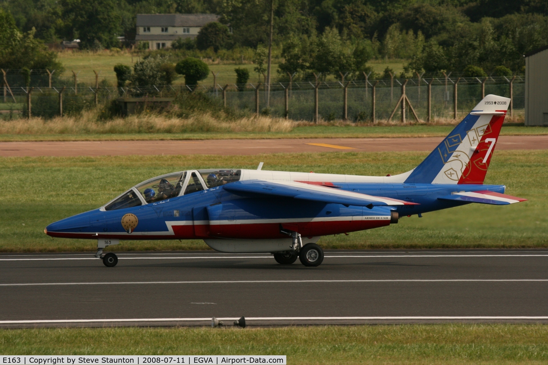 E163, Dassault-Dornier Alpha Jet E C/N E163, Taken at the Royal International Air Tattoo 2008 during arrivals and departures (show days cancelled due to bad weather)