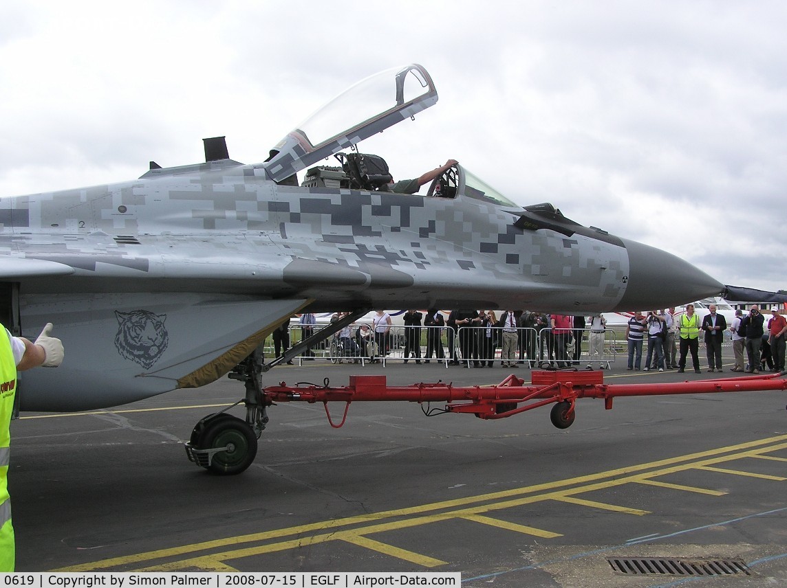 0619, Mikoyan-Gurevich MiG-29AS C/N 2960535406/4713, Mig-29 of Slovakian Air Force at Farnborough