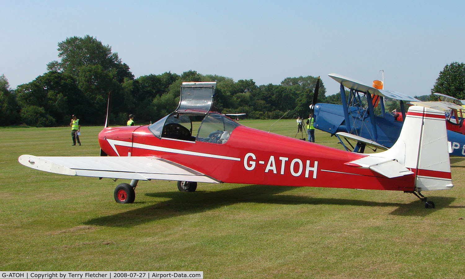 G-ATOH, 1966 Rollason Druine D-62B Condor C/N RAE/612, Druine D.62B Condor - a visitor to Baxterley Wings and Wheels 2008 , a grass strip in rural Warwickshire in the UK