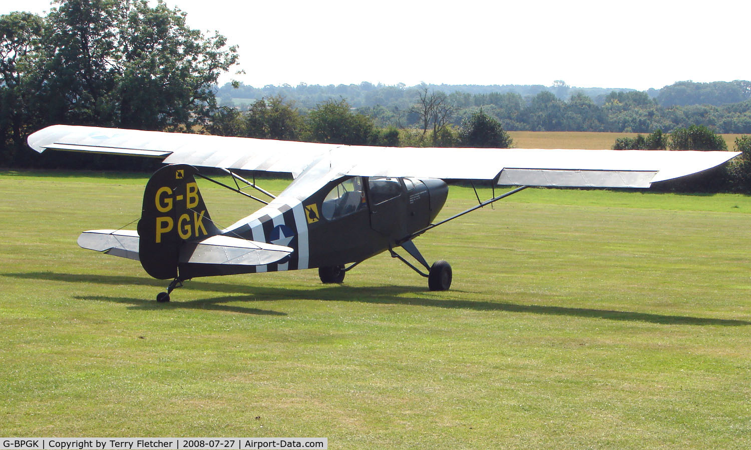 G-BPGK, 1956 Aeronca 7AC Champion C/N 7AC-7187, 1956 Aeronca 7AC - a visitor to Baxterley Wings and Wheels 2008 , a grass strip in rural Warwickshire in the UK