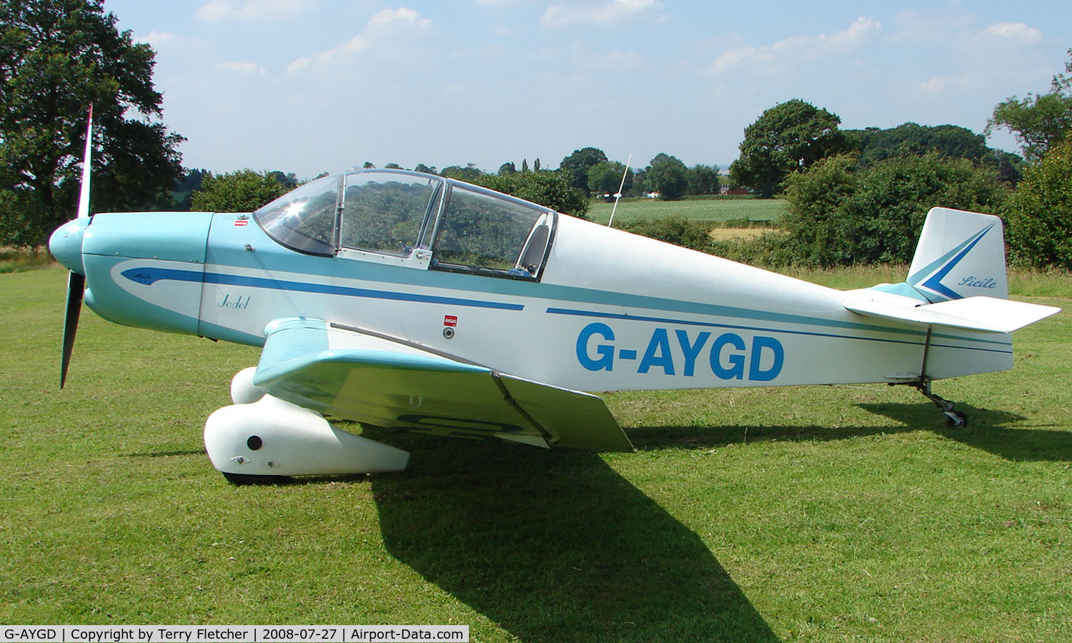 G-AYGD, 1963 CEA Jodel DR1050 Sicile C/N 515, Jodel DR1051 - a visitor to Baxterley Wings and Wheels 2008 , a grass strip in rural Warwickshire in the UK