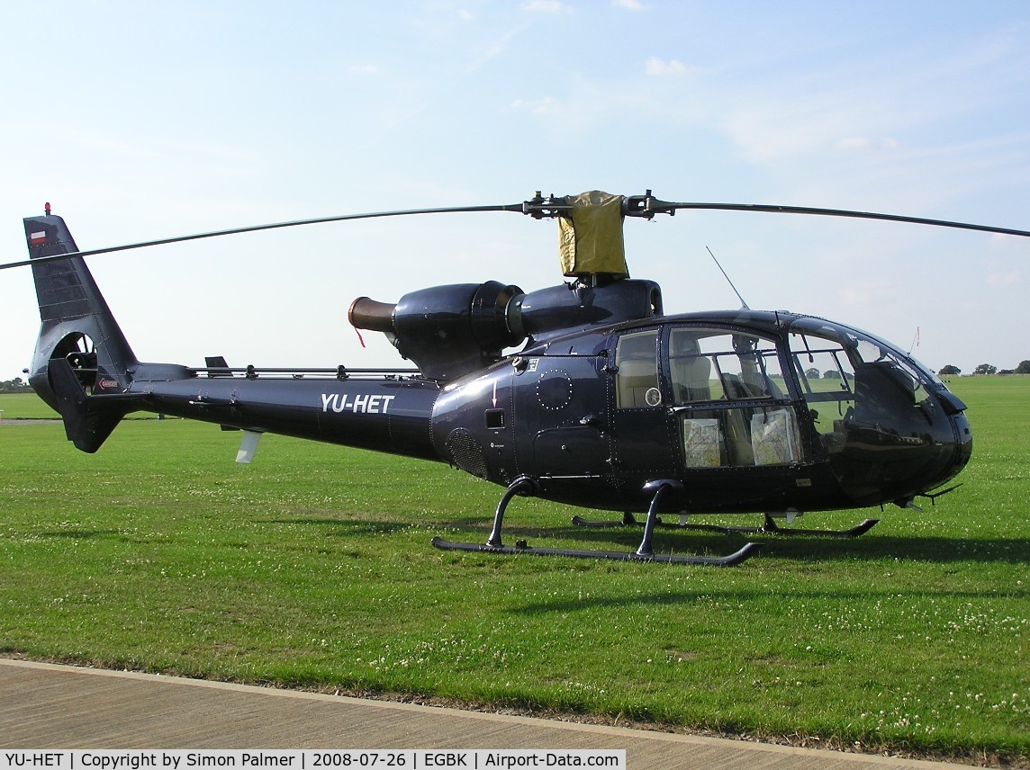 YU-HET, Aérospatiale SA-342J Gazelle C/N 1204, SA341 Gazelle visiting Sywell