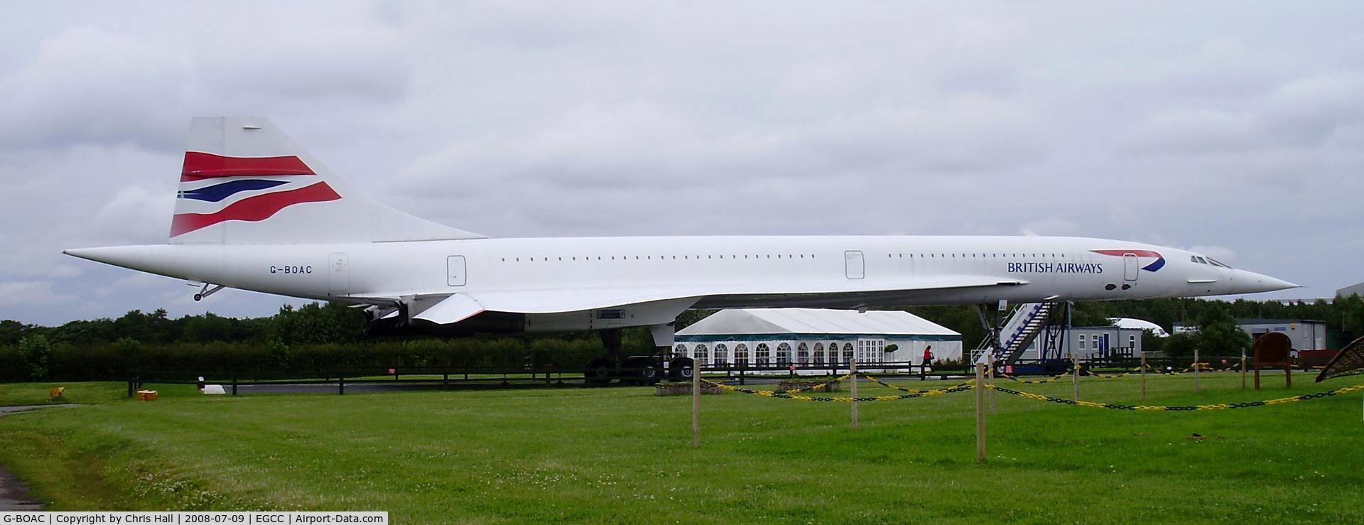 G-BOAC, 1975 Aerospatiale-BAC Concorde 1-102 C/N 100-004, on display at the viewing area at Manchester Airport