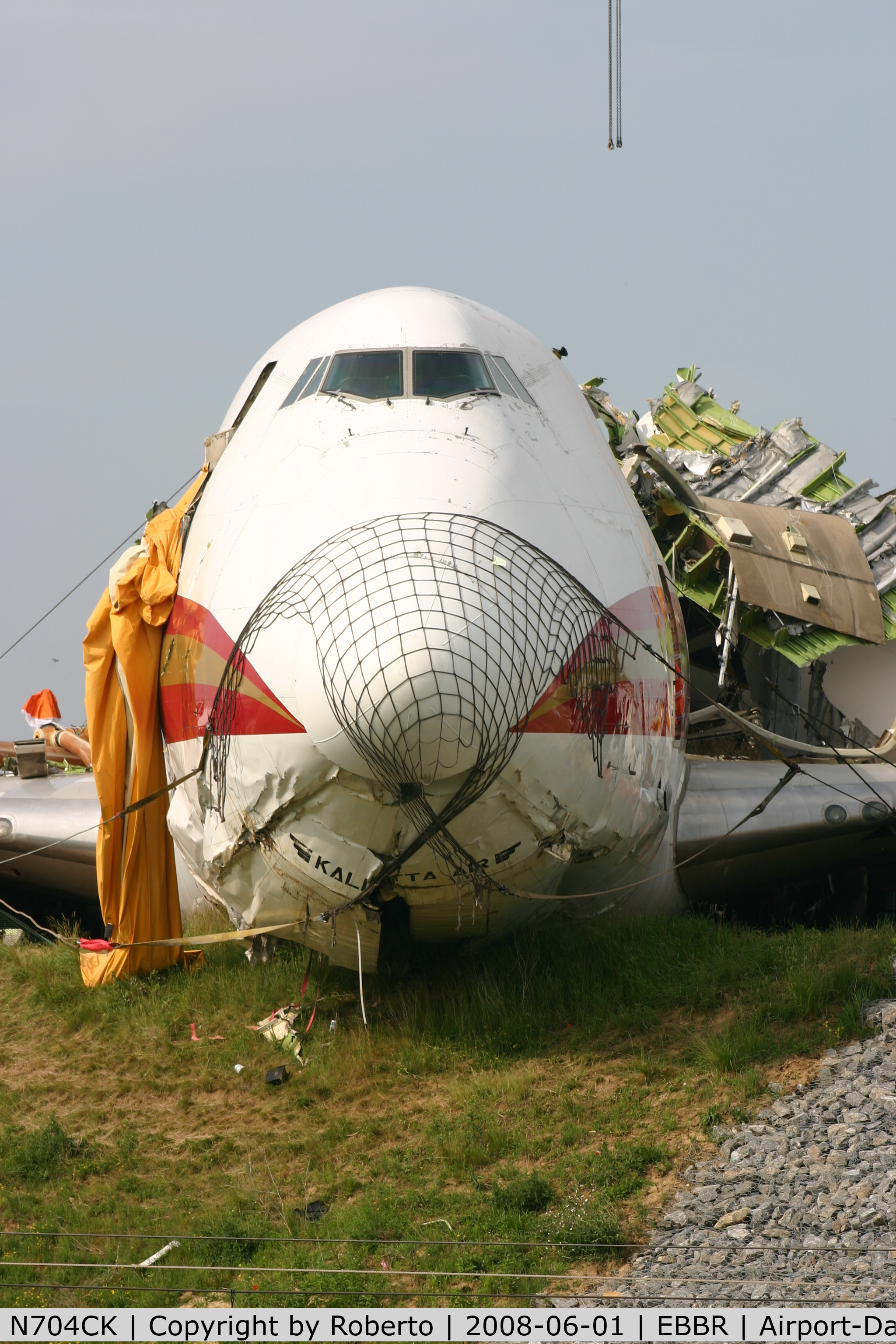 N704CK, 1980 Boeing 747-209F C/N 22299, The plane broken at take-off.