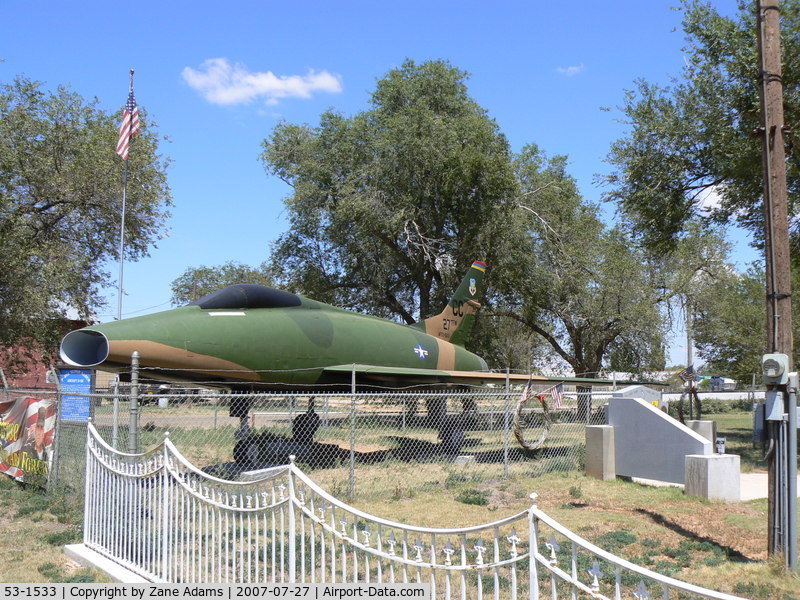 53-1533, 1953 North American F-100A Super Sabre C/N 192-28, At Melrose, New Mexico - City Park