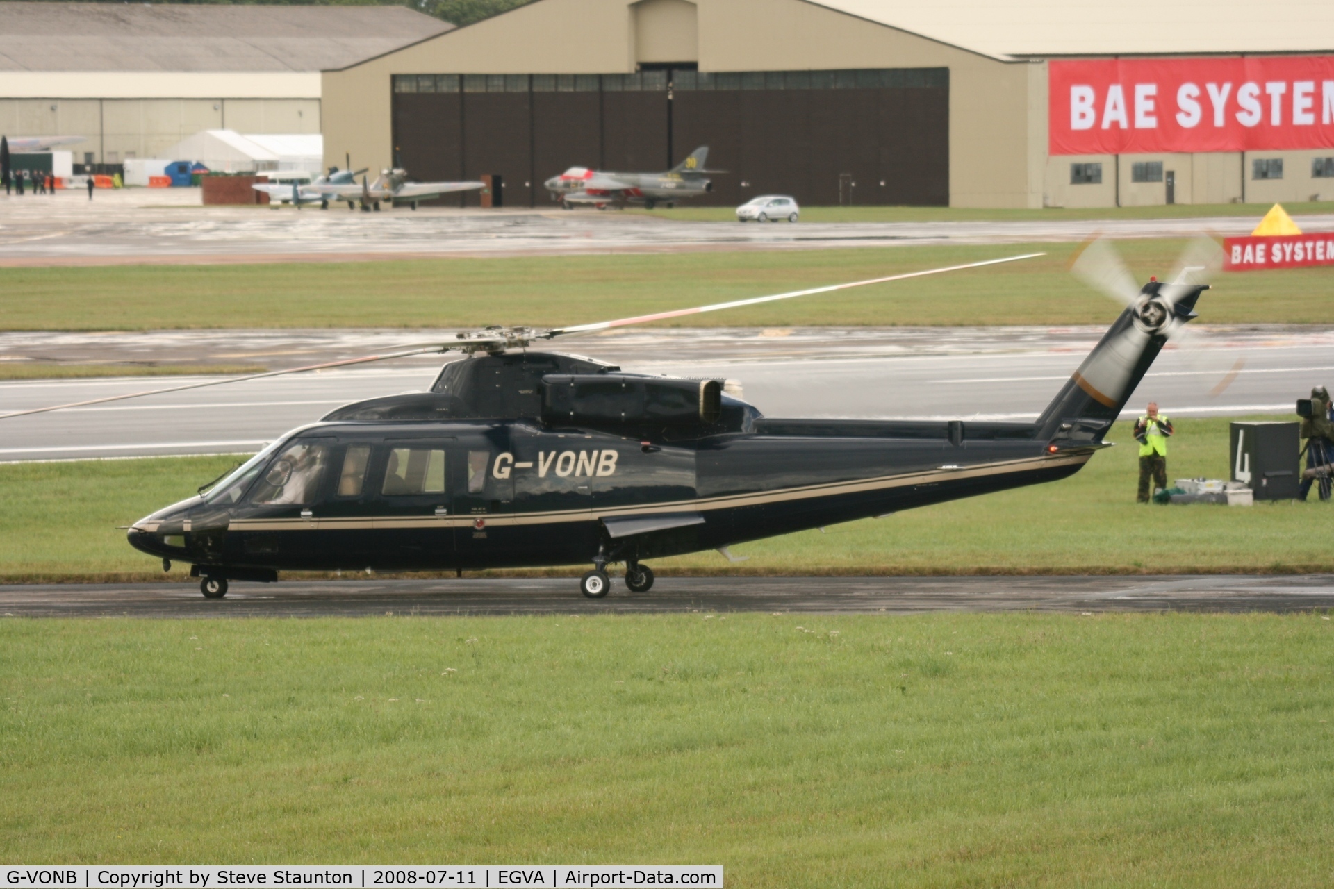 G-VONB, 1992 Sikorsky S-76B C/N 760399, Taken at the Royal International Air Tattoo 2008 during arrivals and departures (show days cancelled due to bad weather)