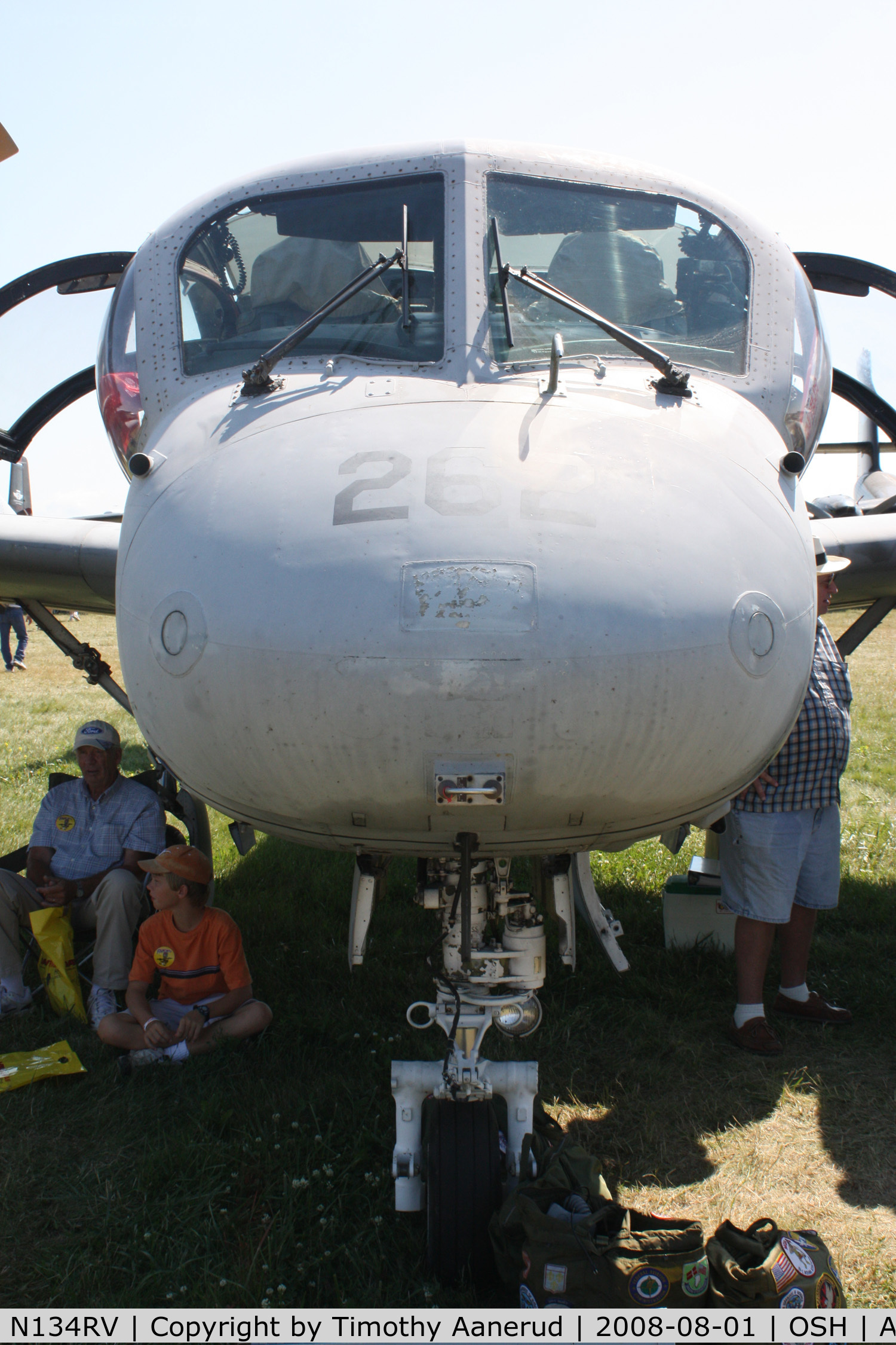 N134RV, 1964 Grumman RV-1D Mohawk C/N 77B, EAA AirVenture 2008, shade at Oshkosh is always in short supply