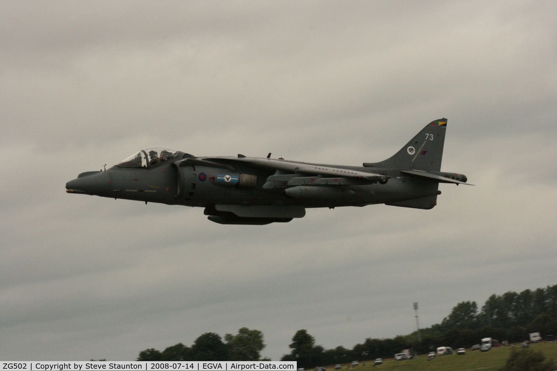 ZG502, 1990 British Aerospace Harrier GR.7 C/N P73, Taken at the Royal International Air Tattoo 2008 during arrivals and departures (show days cancelled due to bad weather)
