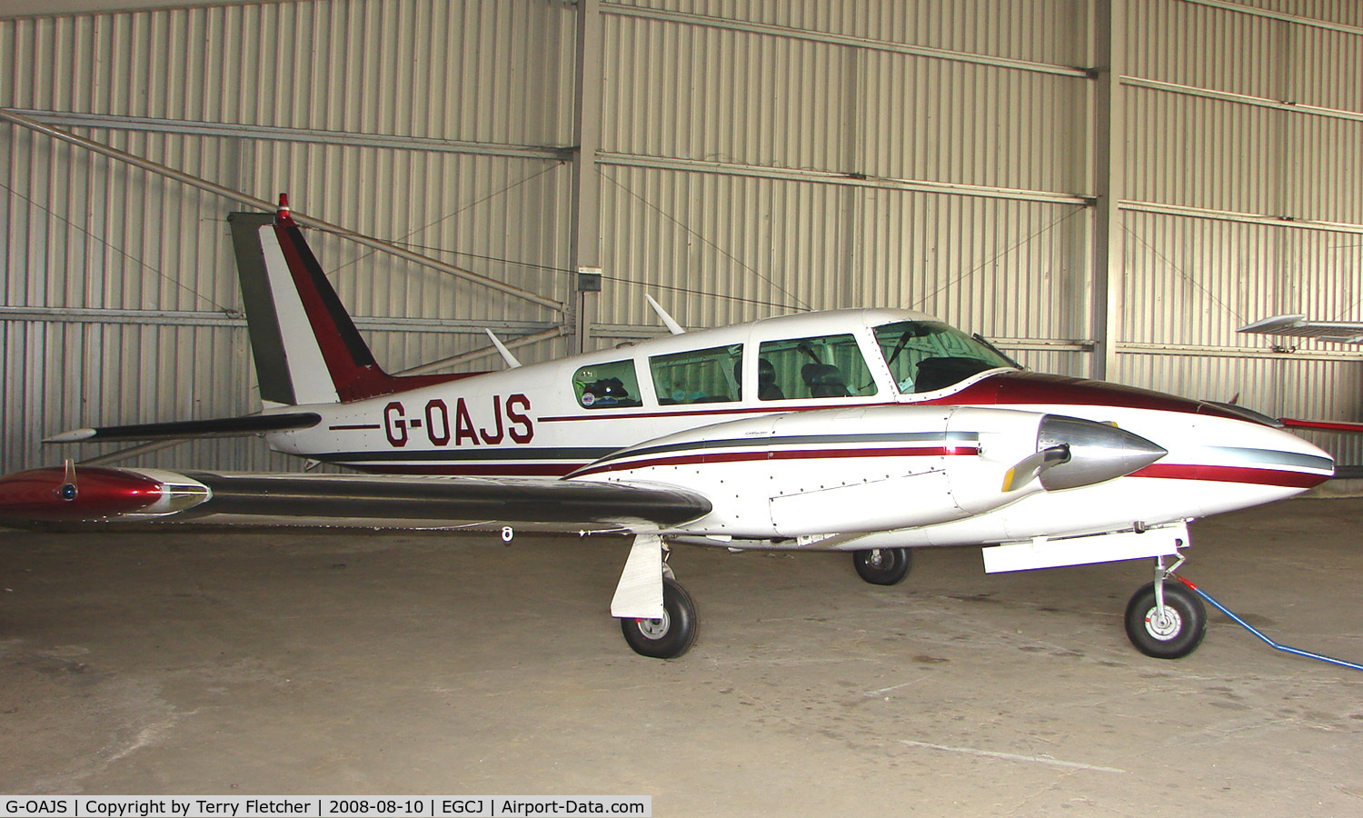 G-OAJS, 1970 Piper PA-39 Twin Comanche C/R C/N 39-15, Resident aircraft at Sherburn - seen during 2008 LAA Regional Fly in