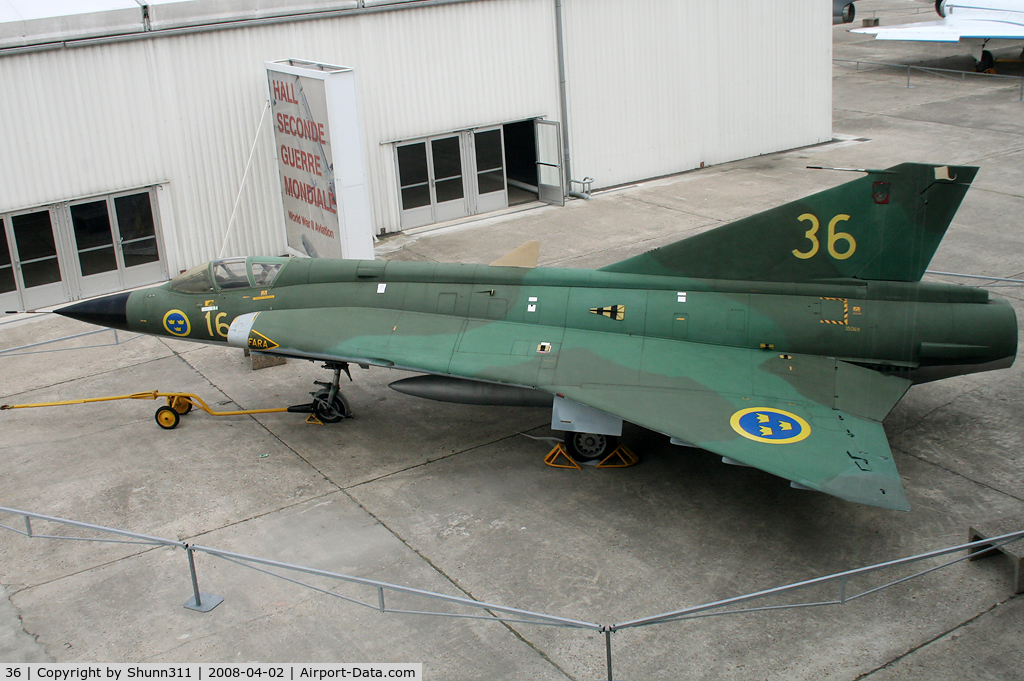 36, Saab JAS-39C Gripen C/N 39307, S/n 36 - Preserved outside Bourget Museum in Swedish Air Force c/s