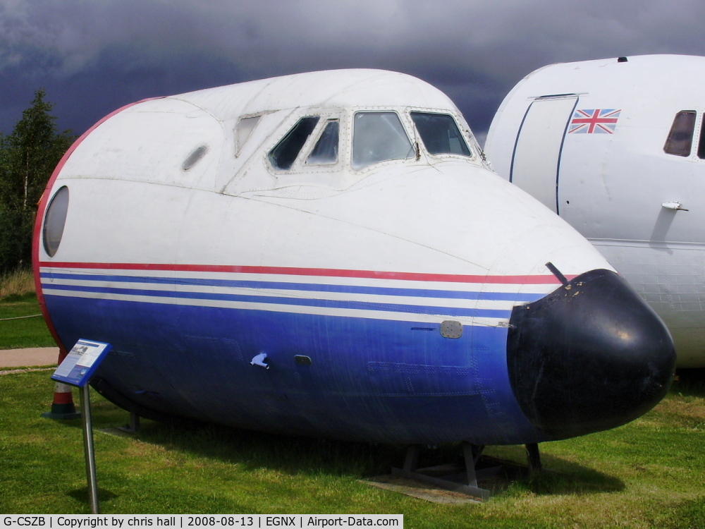G-CSZB, 1957 Vickers Viscount 804 C/N 248, nose section preserved at the East Midlands Aeropark